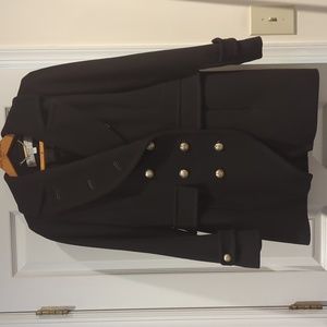 Black wool peacoat